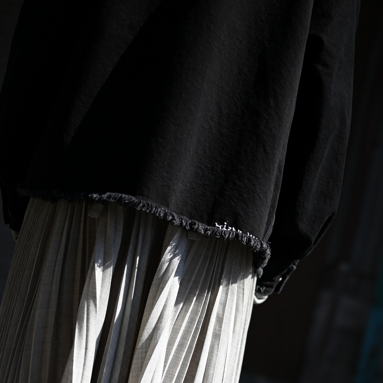 KUON / GANKO別注 Sashiko Kimono Sleeve Cutoff Denim shirt jacket レディースコーディネート