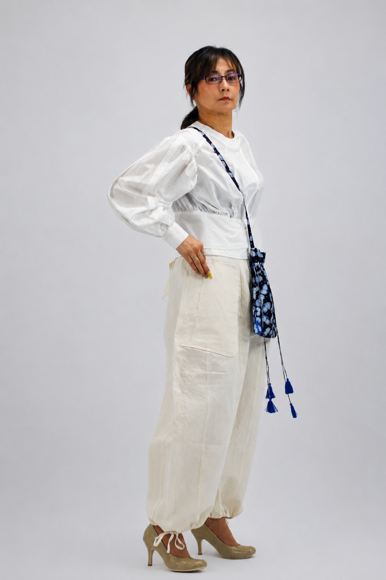 Native Village (ネイティブヴィレッジ) No.06/ serenity : 静謐 ダーツカーゴパンツ/off white・black