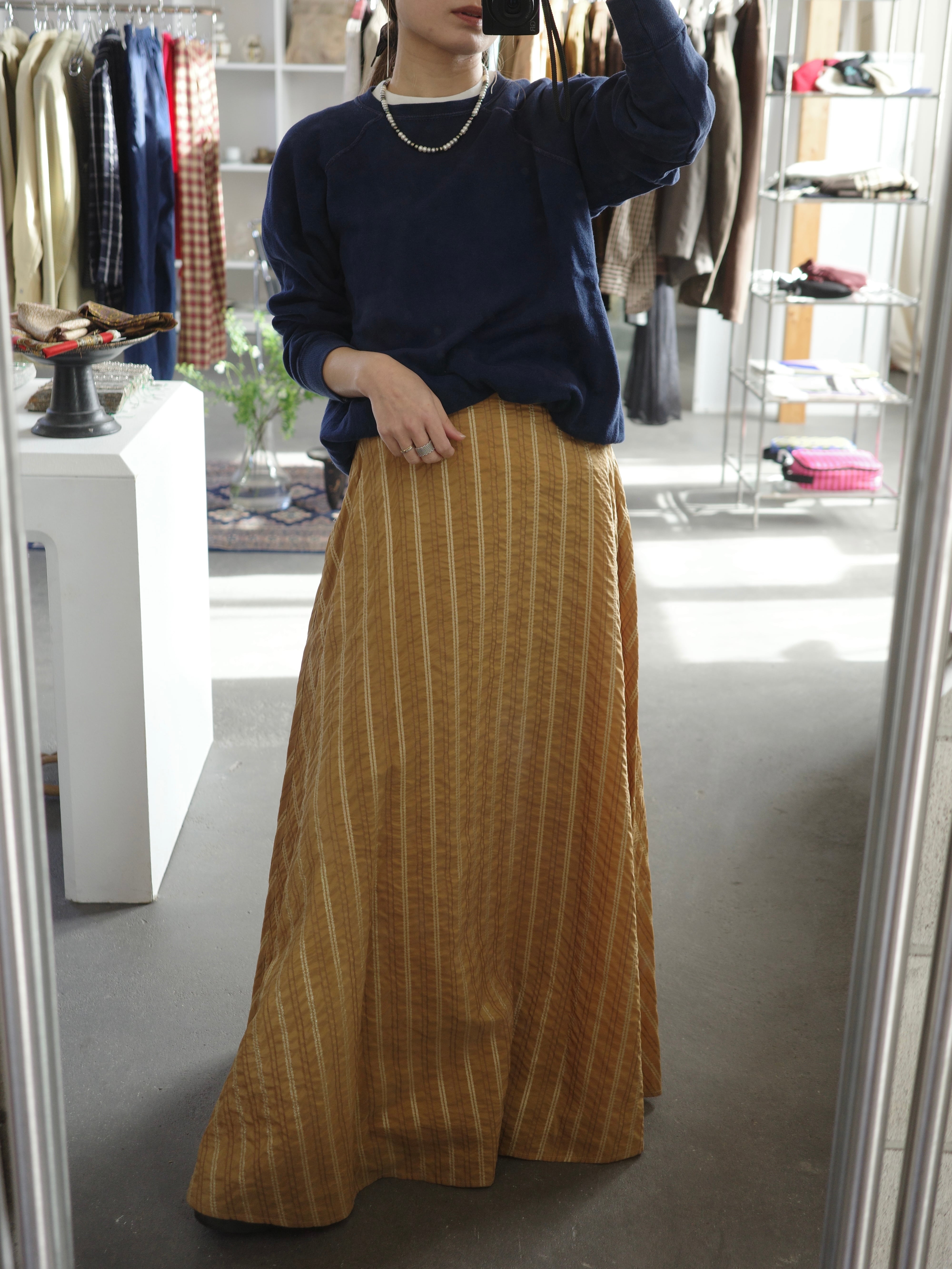 〈vintage〉stripe flare maxi skirt