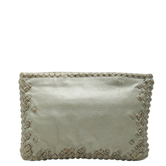 ボッテガヴェネタ クラッチバッグ セカンドバッグ グレー レザー アイヤーズ レディース BOTTEGAVENETA 【中古】