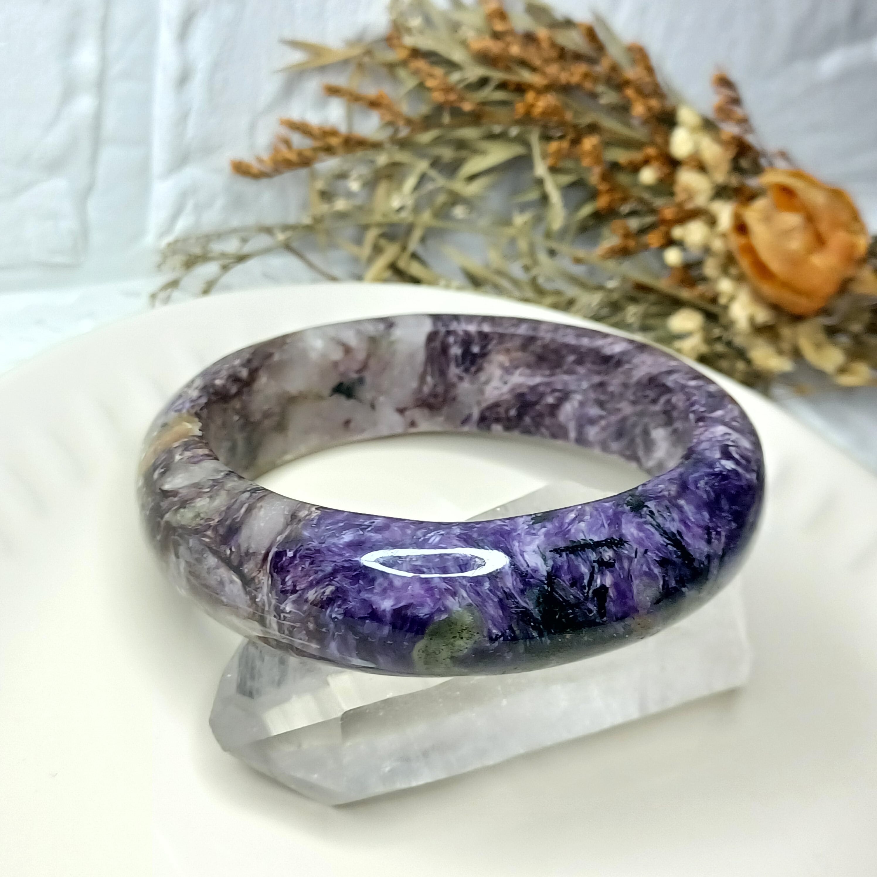 魅惑のマーブル模様宝石・1点限り】チャロアイト(バングル)/天然石ブレスレット | Pay ID