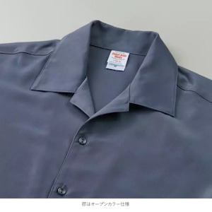 シルキーオープンカラーシャツ　ストーンブルー　00027