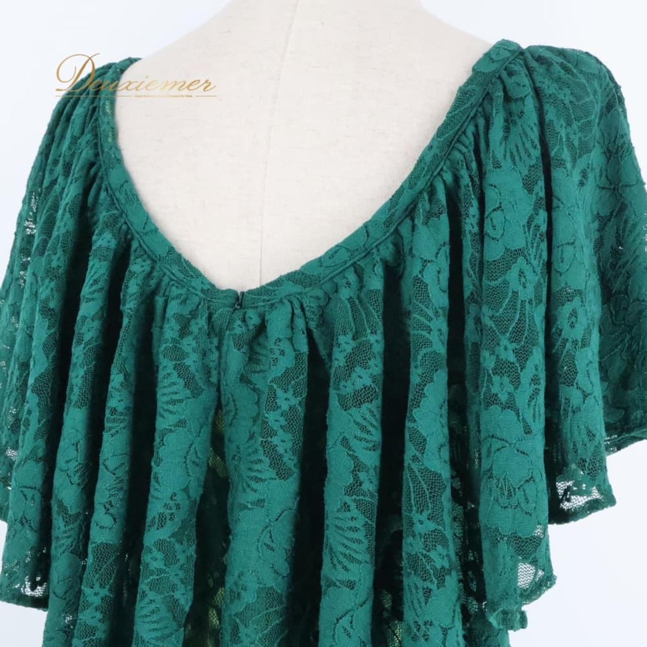 フラダンス 衣装 CC Fashions CCファッション ワンピース ドレス グリーン系 ハワイ製 ワントーン レース きれい 上品 おしゃれ かわいい 華やか 鮮やか 明るい 爽やか 緑 黄緑 ハワイアン アロハ フラ ダンス レッスン 練習