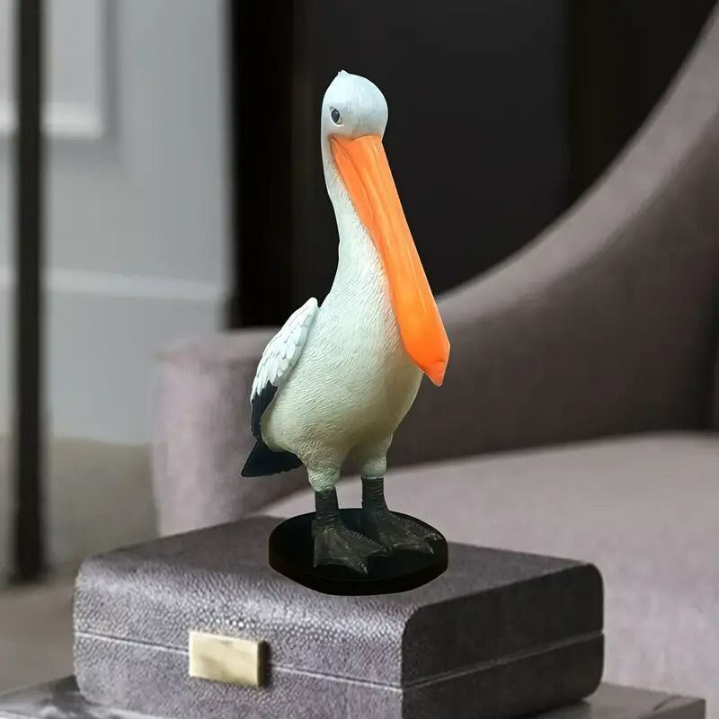オブジェ ペリカン 置物 アニマル 動物 鳥 像 樹脂 リアル インパクト