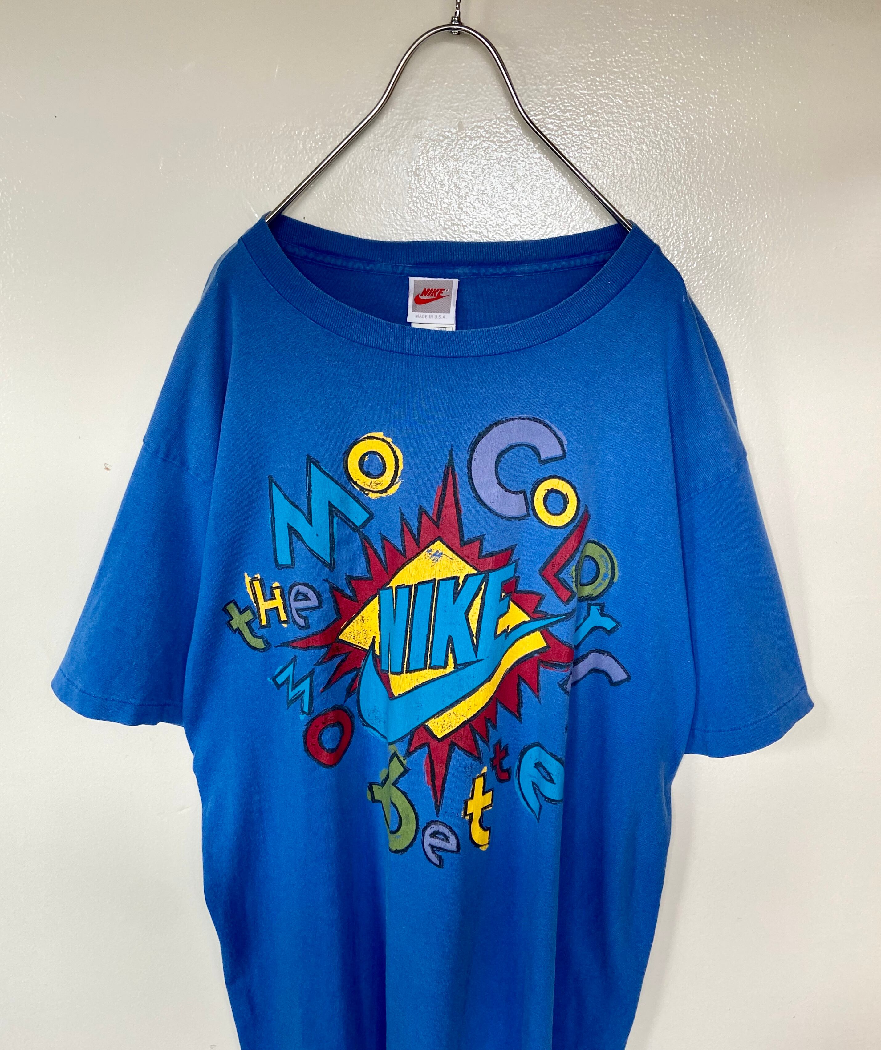 90s ビンテージ古着 NIKE/ナイキ デカロゴ USA製 デザインTシャツ 半袖 銀タグ