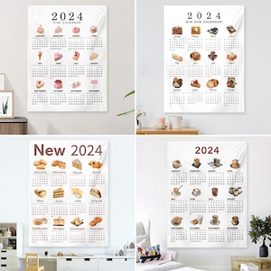 【DECORATIO】2024韓国風ヴァンテージケーキカレンダー掛け布 全11色