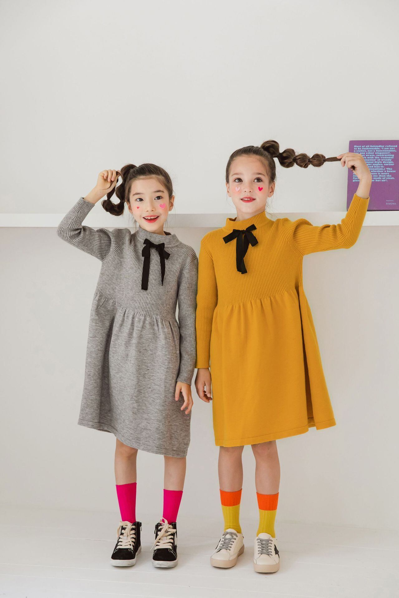 韓国子供服 秋 冬 キッズ 女の子 クルーネック ニット セーター