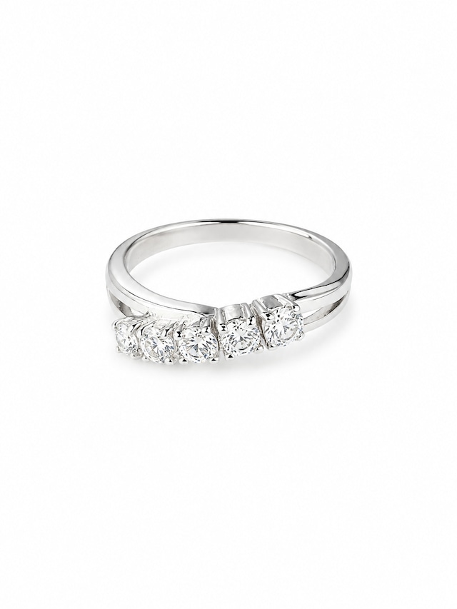(SV925)diagonal cz line ring