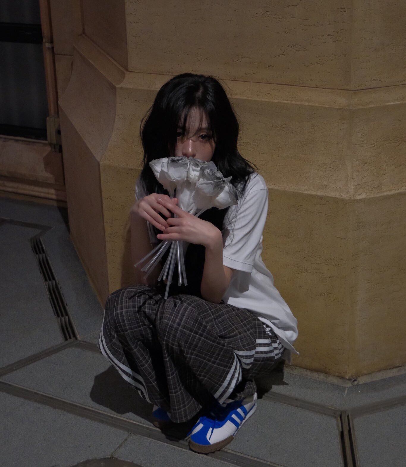 ☆BABYMONSTER アヒョン 着用！【ADIDAS】チェックトラックパンツ