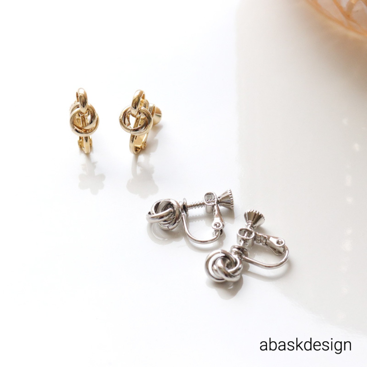 【ネコポス便】ダブルリングイヤリング　1196 合金