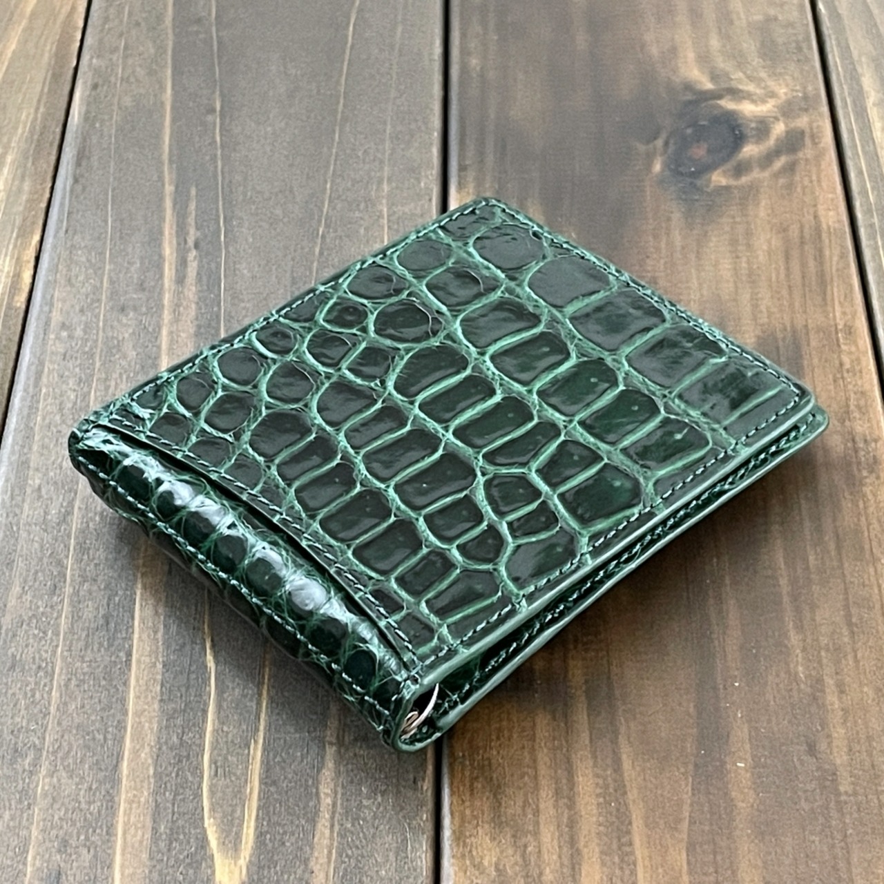 クロコダイル 無双 マネークリップ ダークグリーン