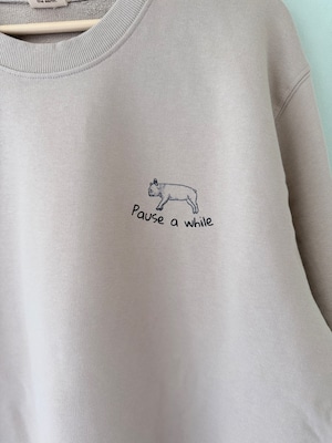 Pause a while / Organic Cotton Sweat / ミルキーグレー/ユニセックス
