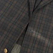 70s VAN JAC ヴァンヂャケット THE BLAZER MAN 金ボタン チェック 背抜き 段返3B テーラードジャケット 170-90-78/メンズ ビンテージ