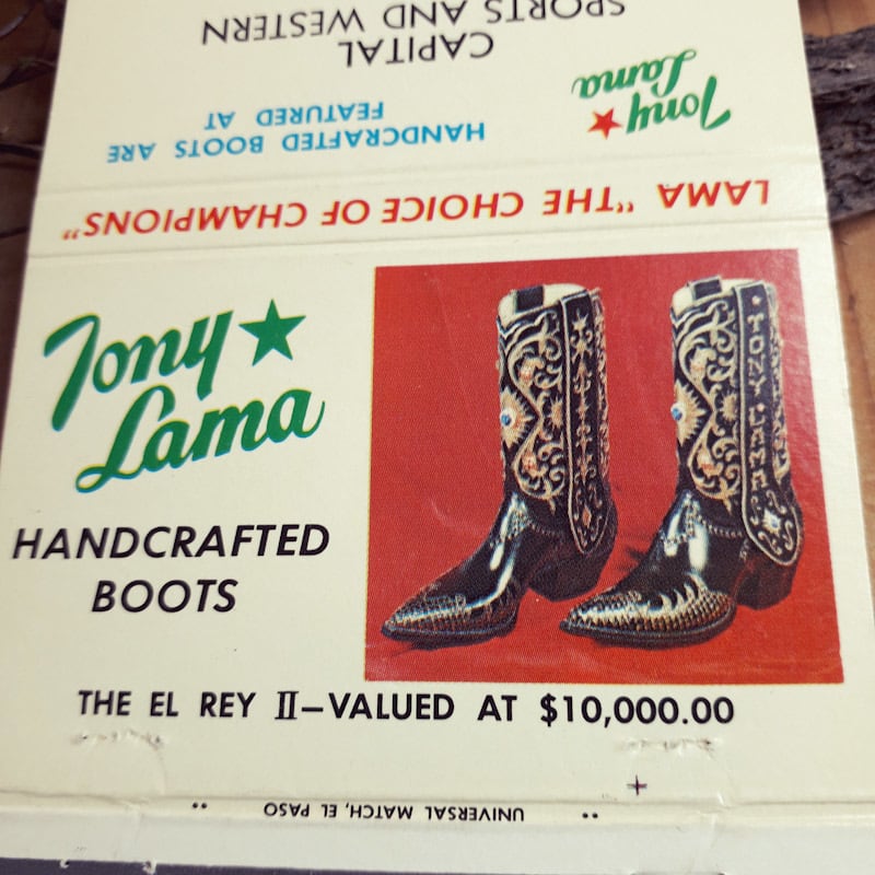 レア☆Tony Lama トニーラマ ビンテージ マッチカバー ☆ウエスタン 