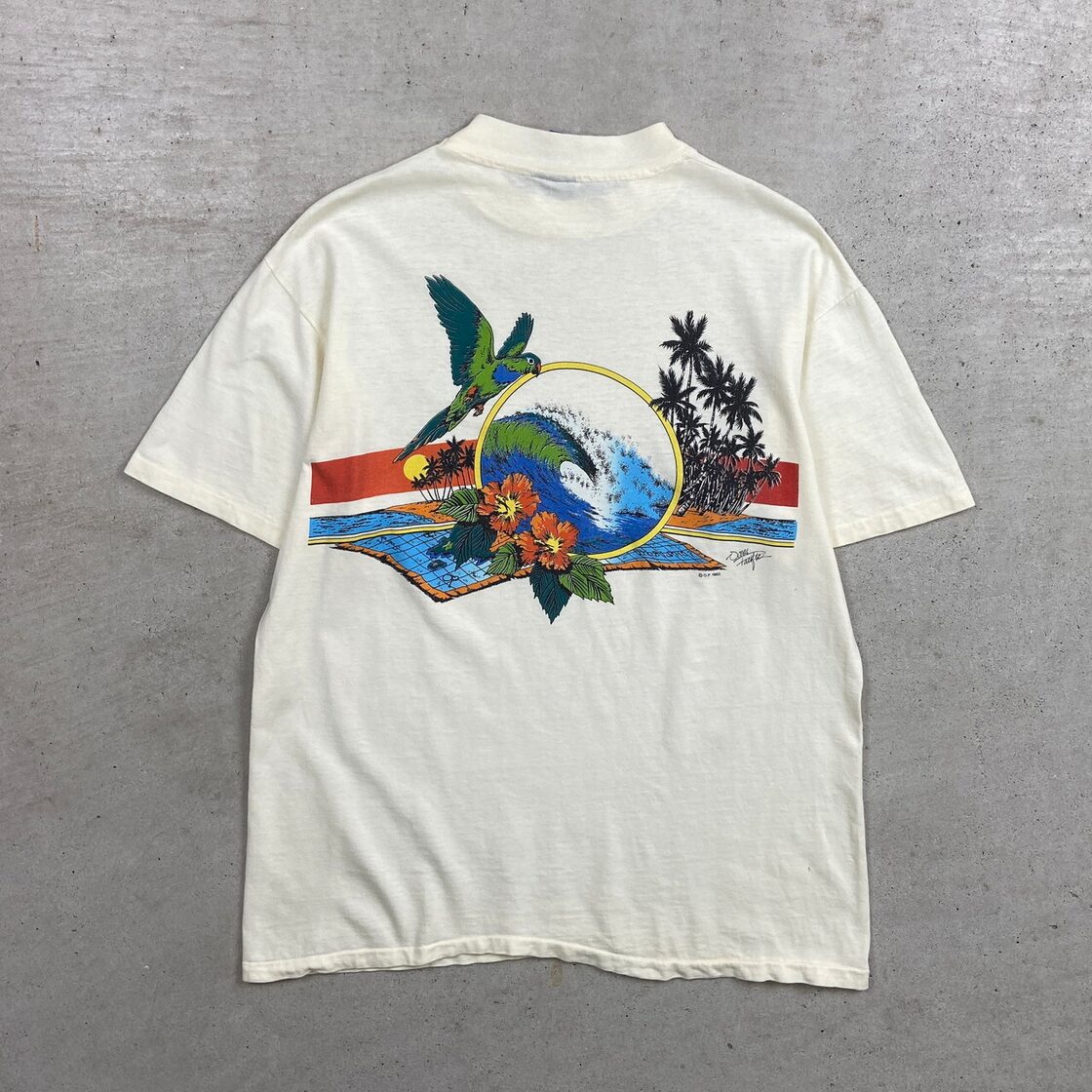 80年代 Op オーシャンパシフィック ロゴプリントTシャツ メンズL 古着 