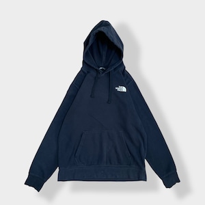 【THE NORTH FACE】ボックスロゴ ワンポイント バックロゴ プリント パーカー プルオーバー スウェット フーディー hoodie アウトドア M 黒 us古着