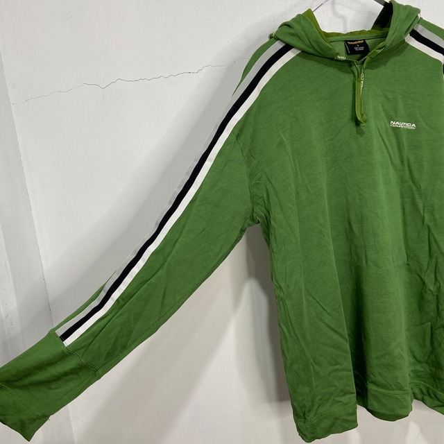 90s NAUTICACOMPETITION ジャージパーカー ライン 緑 L