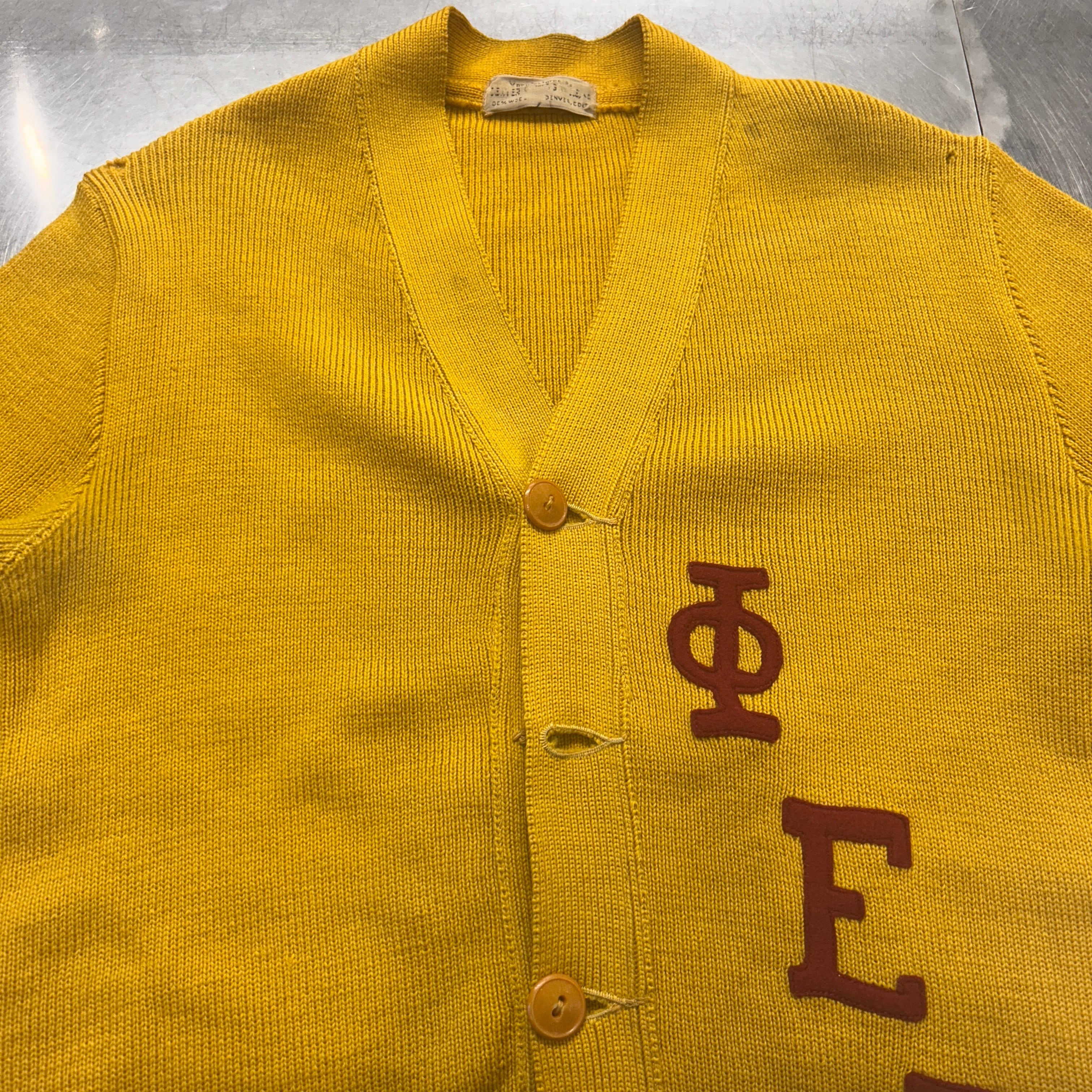 1950S LETTERD CARDIGAN MUSTRED | safarionline