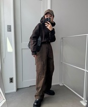 ヴィンテージライクストレートカーゴPT/ブラウン