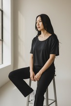 【女性用】リカバリーインナーシャツ 半袖 黒