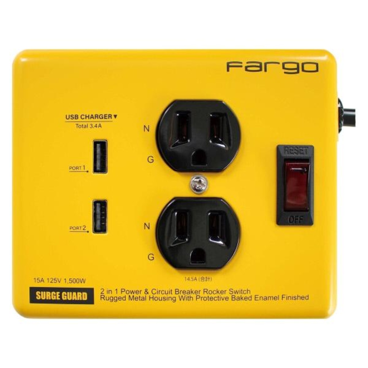 Fargo スチールタップ AC2個口 USB2個口 3.4A PT410YE