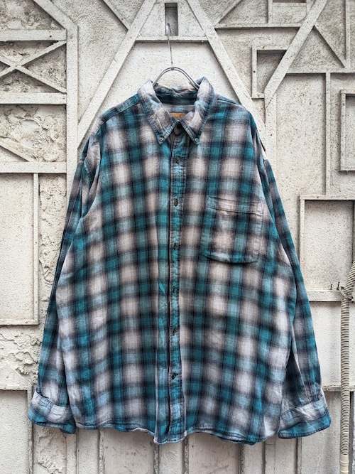 "ST.JOHN’S BAY" turquoise blue ombre check shirt