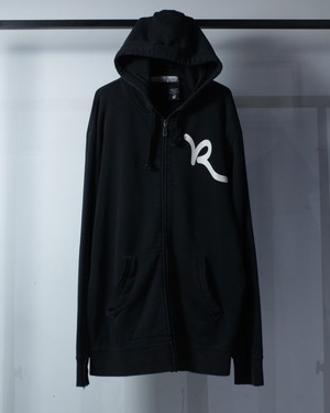 【Caka BLACK】“ROCA WEAR” Logo Design Loose Zip Up Hoodie