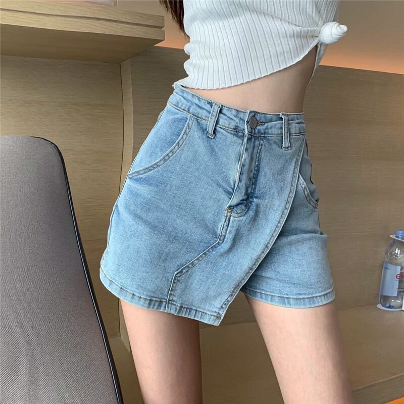 ジーンズ レディースAラインショーツ エラスティック 伸縮 ブルマー YY-ファッション1952648859