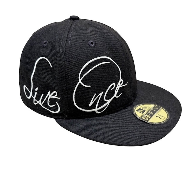 古着 ニューエラ 59 FIFTY キャップ クリーニング済み 7 3/4 NEWERA ONSPOTZ 別注 YOLO 黒 メンズ