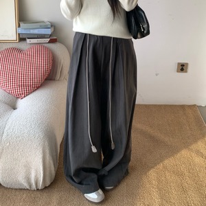 tuck wide casual pants　J00472