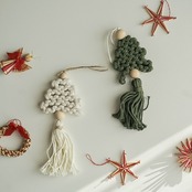 "[50%off]Christmas sale12/12 12:00~12/15★即納" Tree rope ornament [2colors]  : ロープ　マクラメ　オーナメント　ツリー　クリスマス　ツリー　コンパクト　壁掛け