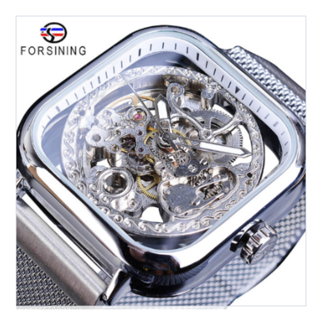 Forsining スクエア スケルトン腕時計 メンズ 自動巻き 機械式 四角い文字盤 海外ブランド 高級 おしゃれ 4色展開 Happy Hobby インポートセレクトショップ Forsining スクエア スケルトン腕時計 メンズ 自動巻き 機械式 四角い文字盤 海外ブランド 高級 おしゃれ 4色展開 Happy Hobby インポートセレクトショップ