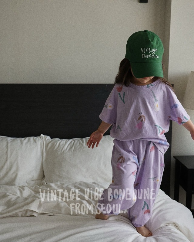 〚予約〛Flower half Tee <kids><Jr><mom>