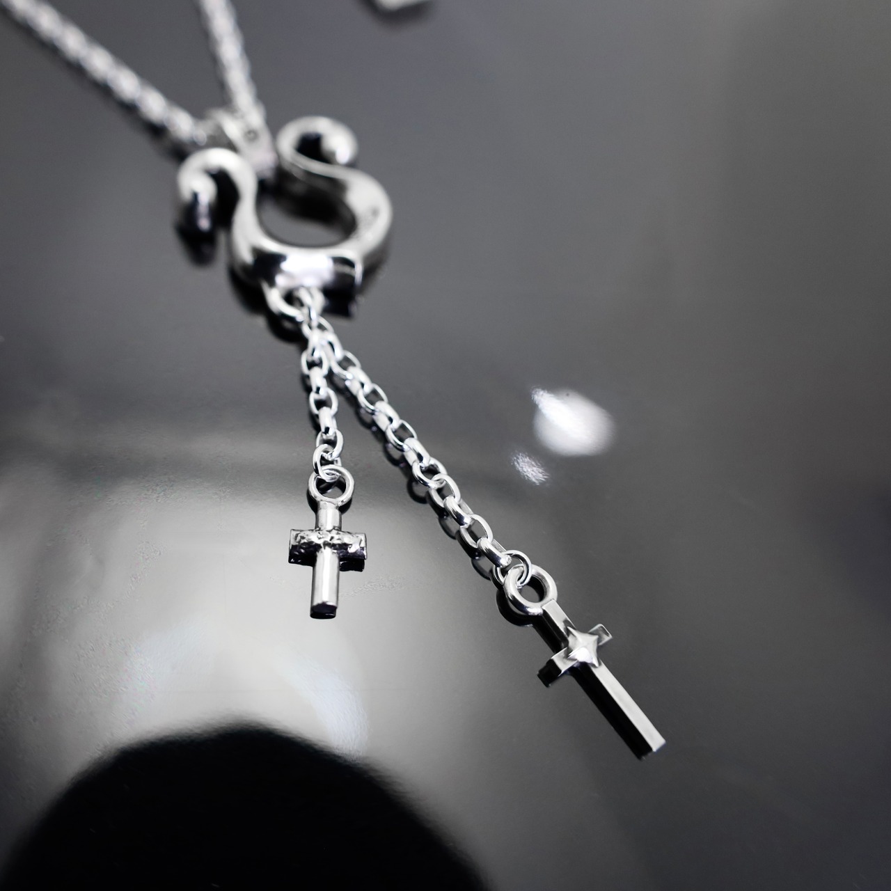 RHYTHMIC HORSESHOE LARGE with CROSSES NECKLACE #1 with GODSIZE® I.D. TAG / リズミックホースシュー・L ウィズ クロス #1ネックレス ゴッドサイズ® I.D.タグ