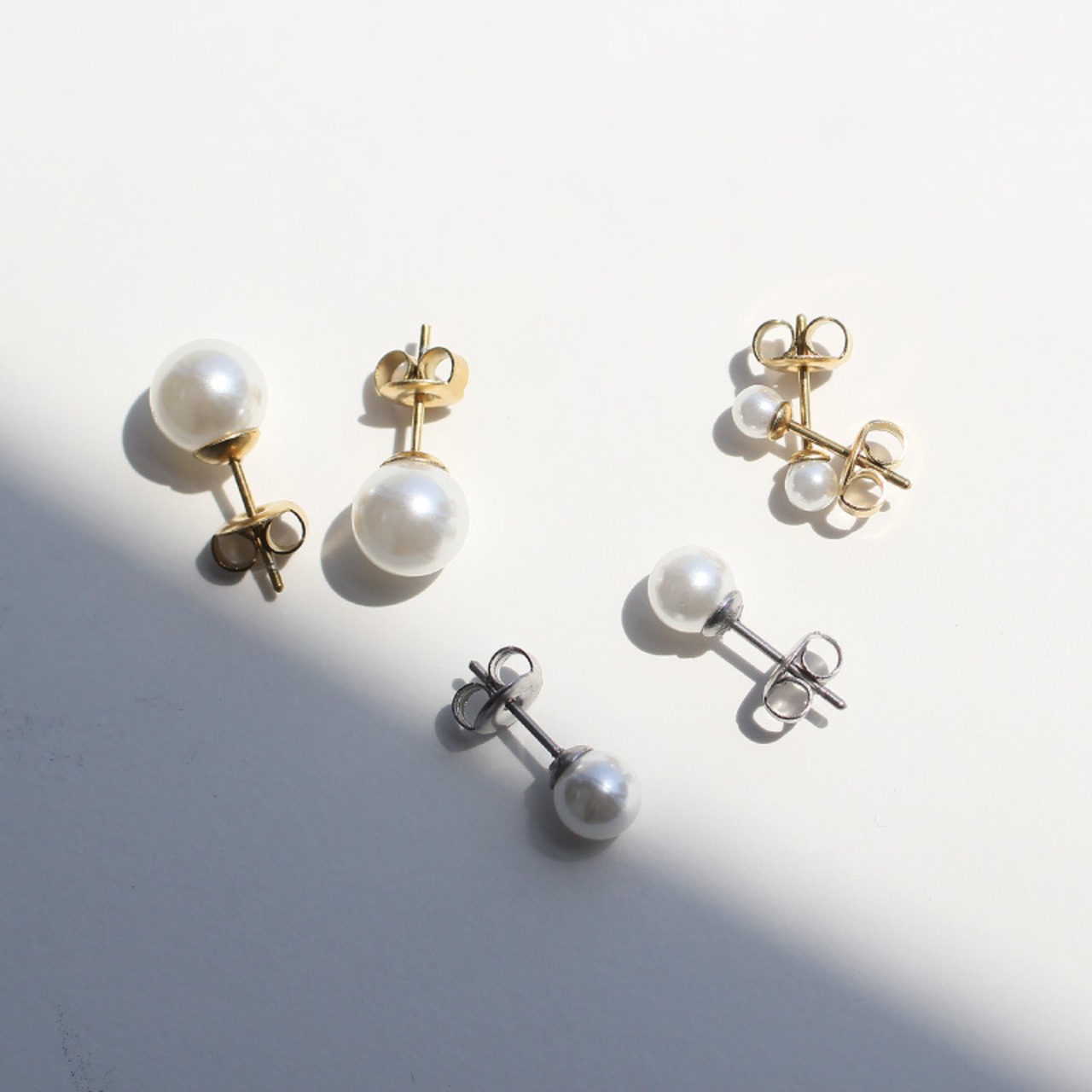 【ネコポス便】ピアス 選べる大きさ 一粒パールピアス パール 金属アレルギー サージカルステンレス 2060