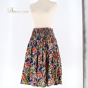 フラダンス 衣装 パウスカート ブルー系 バードオブパラダイス柄 カラフル シングル 華やか 目を引く 紺 青 赤 緑 茶 ハワイアン アロハ ハワイアンプリント フラ ダンス レッスン 練習 エレガント 大人っぽい パーティー レディース かわいい