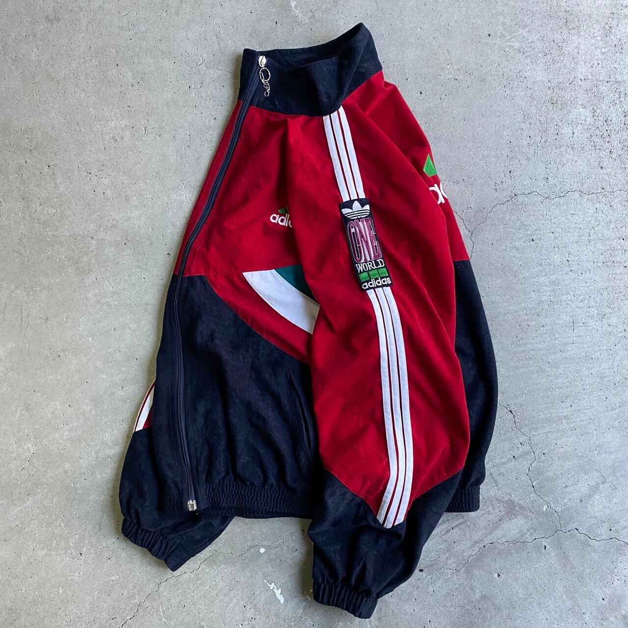 90ｓ ａｄｉｄａｓ アディダス トラックジャケット ジャージ  黒 赤 ウェア