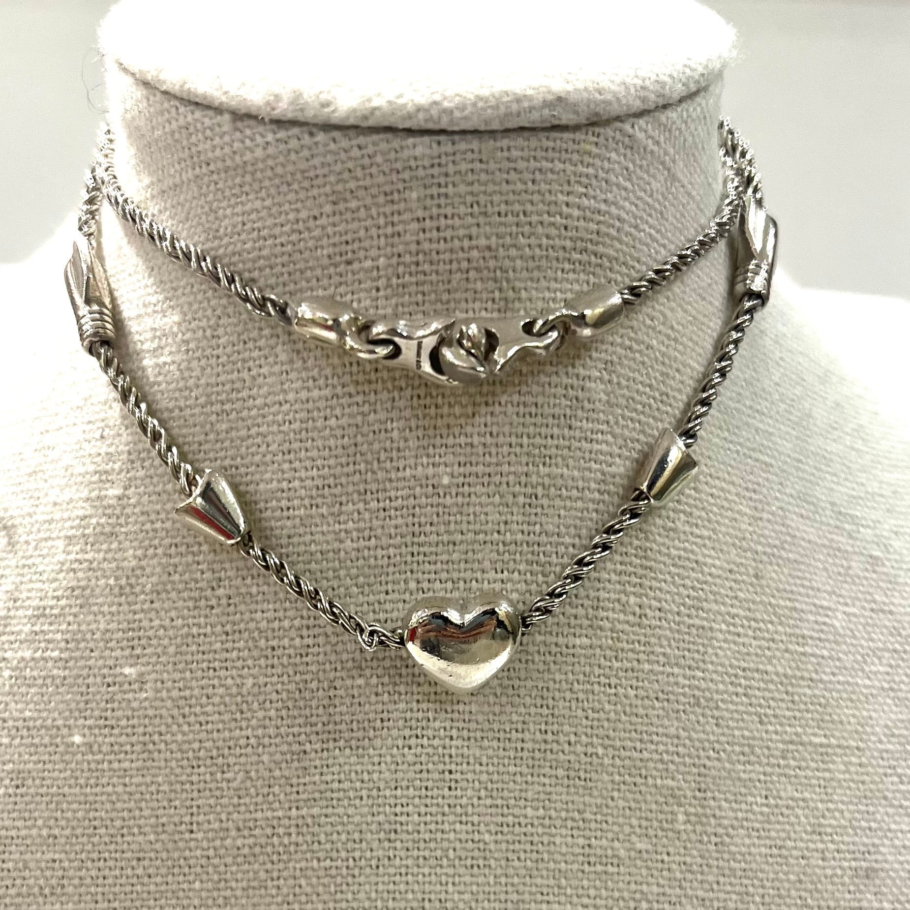 希少【TIFFANY&CO.】2241 18K×silver925コンビ ハートアロー ロープ