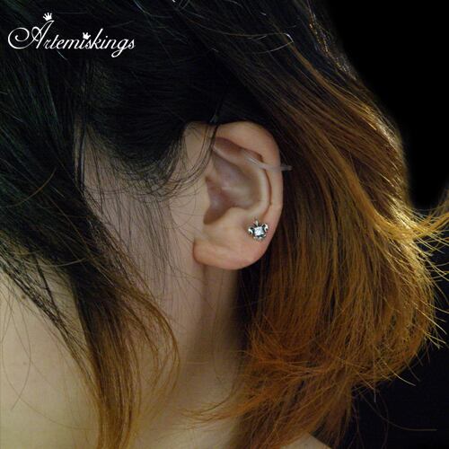 ストーンリリィスタッドCL シルバーピアス 片耳用 AKE0044 Stone Lily