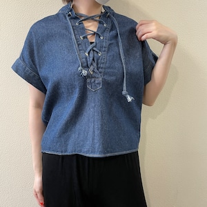 used denim blouse