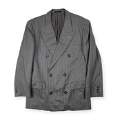 希少 80s 90s HOMME DE NUIT トキオクマガイ チョークストライプ ダブル テーラードジャケット 46 (M~L程度) /グレー/ビンテージ