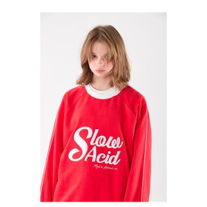 [SLOW ACID] Piping Peach Skin Sweatshirt (RED) 正規品 韓国 ブランド トレーナー