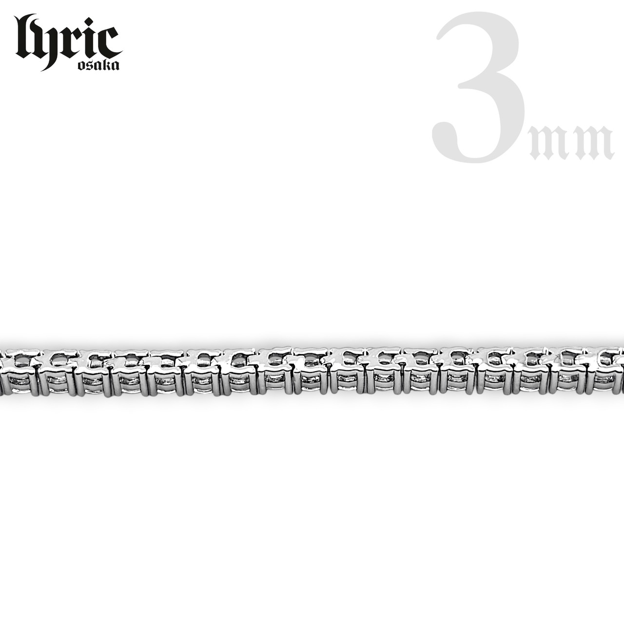 3mm 20cm luxury tennis bracelet silver