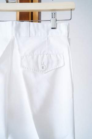 【1980-90s, Deadstock, Damaged】"Mrine National" White Marine Trousers French Navy / 163m