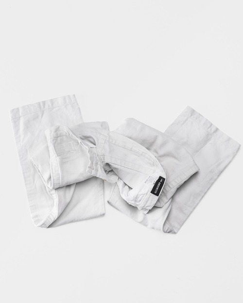 [1990s-2000s] "ANN DEMEULEMEESTER" White Moleskin 5-Pocket Pants (Made in Belgium)