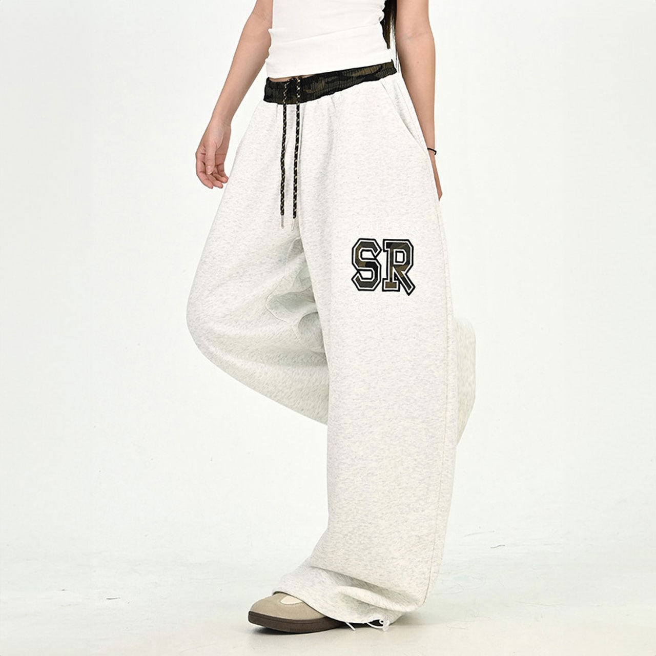 カレッジSRロゴワイドスウェットパンツ 2col R01073