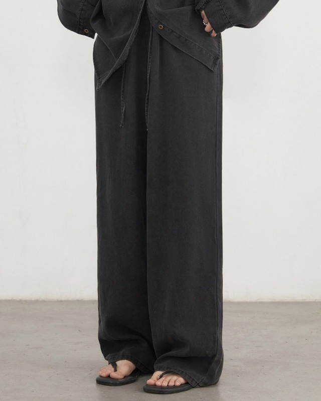 Drawstring wide leg pants L0134