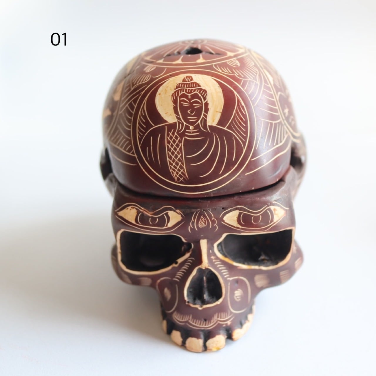 【極稀少】メキシコ製 カンクン 手彫り風 灰皿 / 小物入れ（大麻・ラスタ) Skull Ashtray | SPARROWS