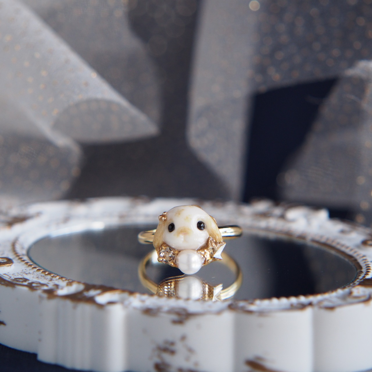 星うさぎリング（たれ耳）