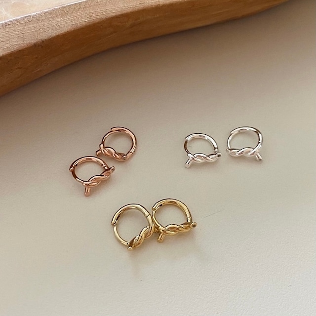 silver925 knot point pierce【 3color 】